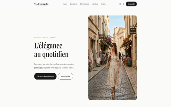 Aperçu modèle Boutique Mode