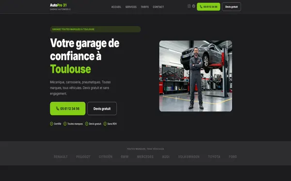 Aperçu modèle Garage automobile