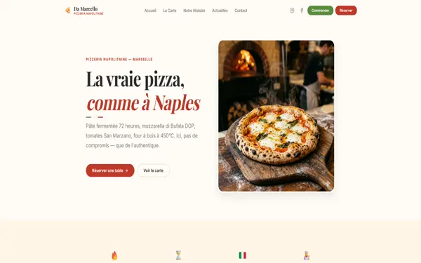 Aperçu modèle Pizzeria
