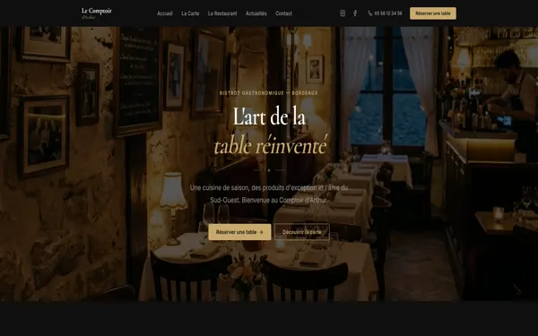 Aperçu modèle Restaurant