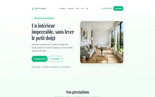 Aperçu modèle Service Ménage